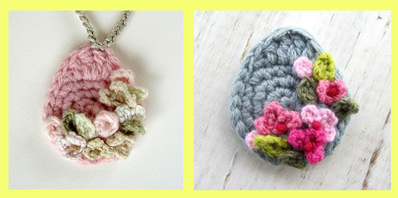 virág mintás horgolt tojás