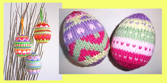 bohém színes kötött tojások